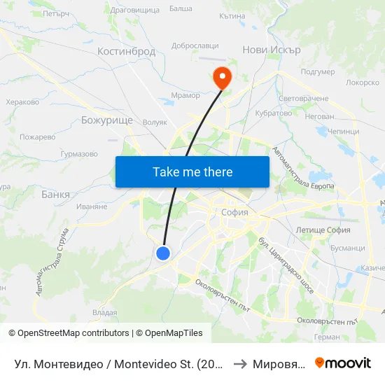Ул. Монтевидео / Montevideo St. (2050) to Мировяне map