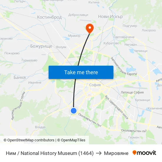 🎨 Ним / National History Museum (1464) to Мировяне map