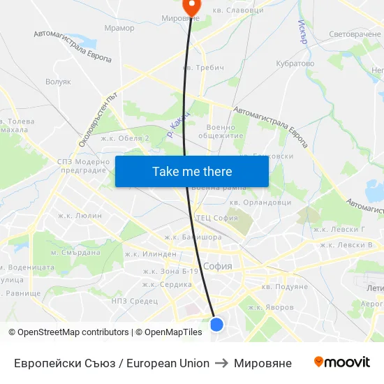 Европейски Съюз / European Union to Мировяне map