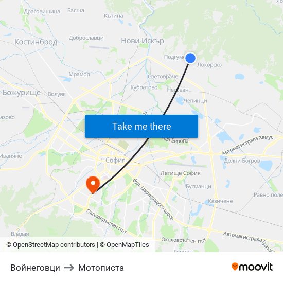 Войнеговци to Мотописта map