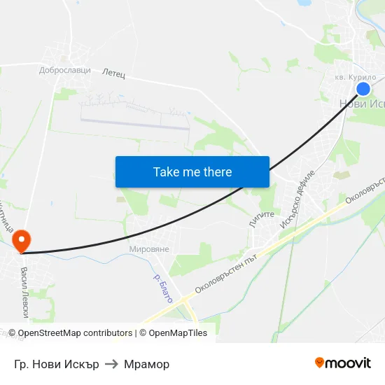Гр. Нови Искър to Мрамор map