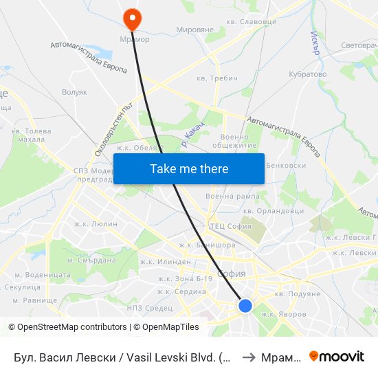 Бул. Васил Левски / Vasil Levski Blvd. (0300) to Мрамор map
