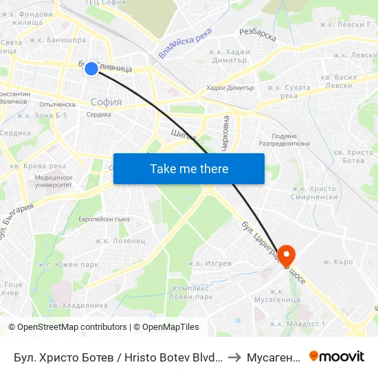 Бул. Христо Ботев / Hristo Botev Blvd. (0385) to Мусагеница map