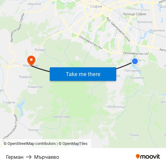 Герман to Мърчаево map