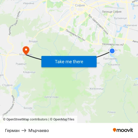Герман to Мърчаево map