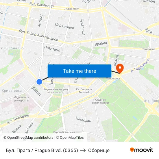 Бул. Прага / Prague Blvd. (0365) to Оборище map