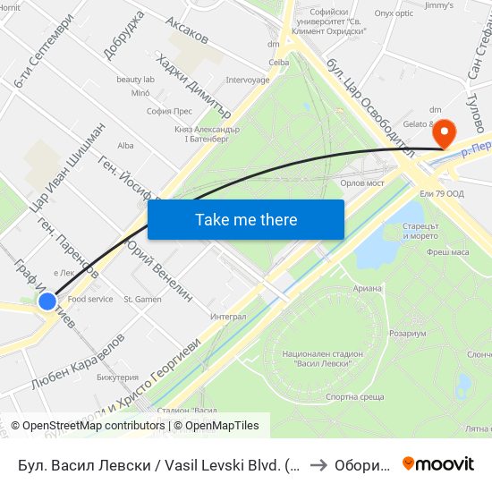 Бул. Васил Левски / Vasil Levski Blvd. (0299) to Оборище map