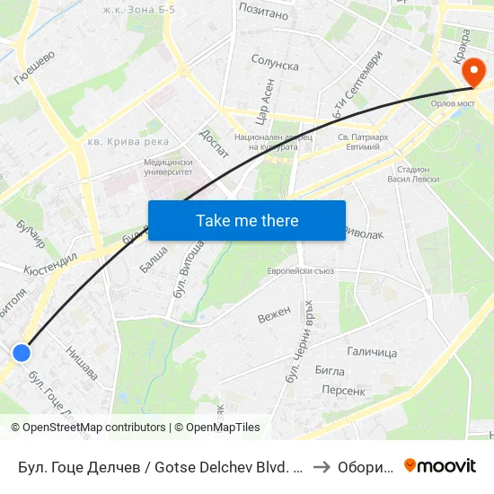 Бул. Гоце Делчев / Gotse Delchev Blvd. (0314) to Оборище map