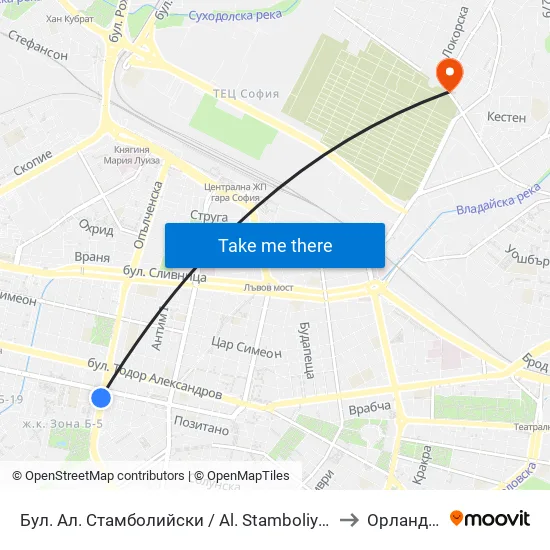 Бул. Ал. Стамболийски / Al. Stamboliyski Blvd. (0283) to Орландовци map