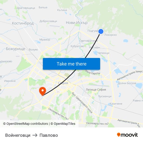 Войнеговци to Павлово map