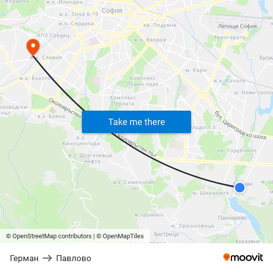 Герман to Павлово map