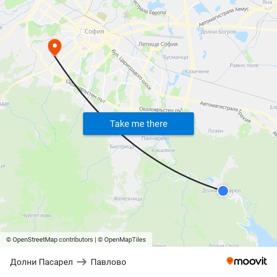 Долни Пасарел to Павлово map