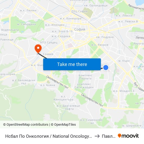 Нсбал По Онкология / National Oncology Hospital (2542) to Павлово map