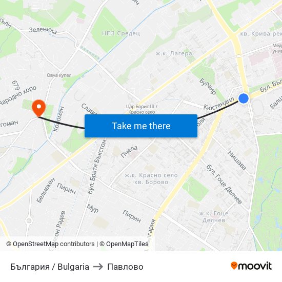 България / Bulgaria to Павлово map