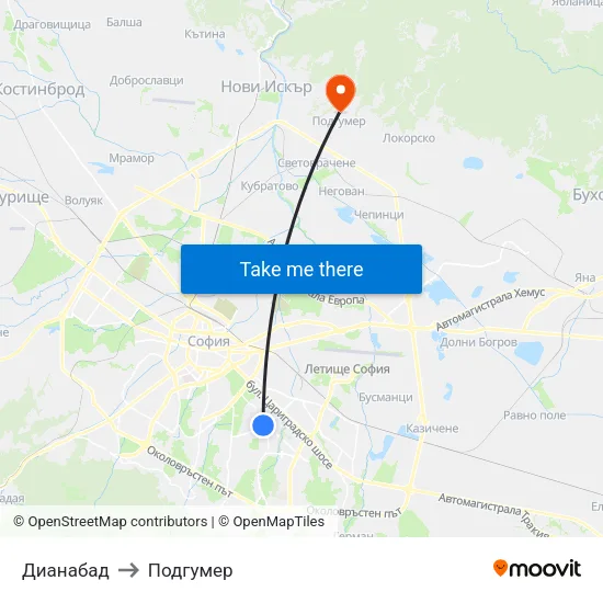 Дианабад to Подгумер map