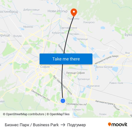 Бизнес Парк / Business Park to Подгумер map