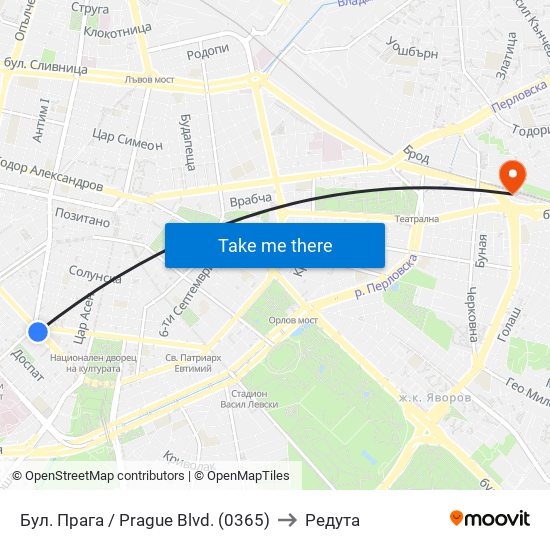Бул. Прага / Prague Blvd. (0365) to Редута map