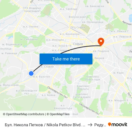 Бул. Никола Петков / Nikola Petkov Blvd. (0350) to Редута map