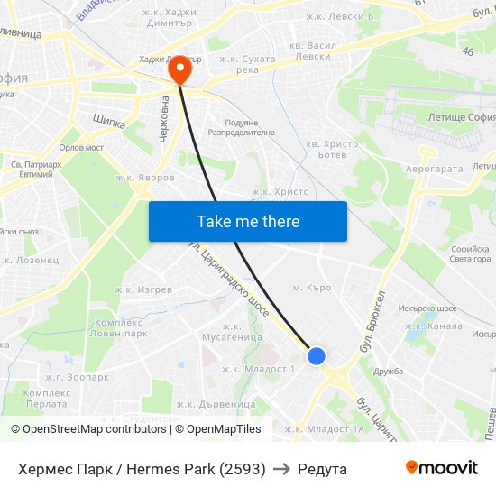 Хермес Парк / Hermes Park (2593) to Редута map