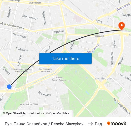 Бул. Пенчо Славейков / Pencho Slaveykov Blvd. (0356) to Редута map