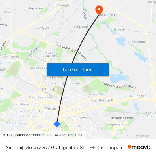 Ул. Граф Игнатиев / Graf Ignatiev St. (1914) to Световрачене map