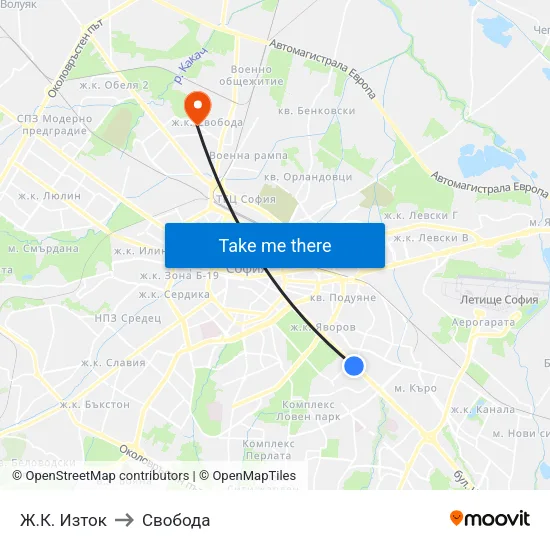 Ж.К. Изток to Свобода map