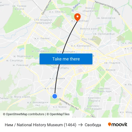 🎨 Ним / National History Museum (1464) to Свобода map