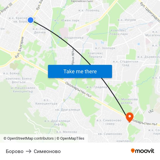 Борово to Симеоново map