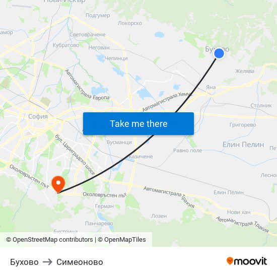 Бухово to Симеоново map