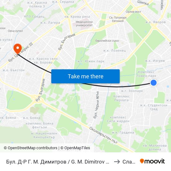 Бул. Д-Р Г. М. Димитров / G. M. Dimitrov Blvd. (0317) to Славия map