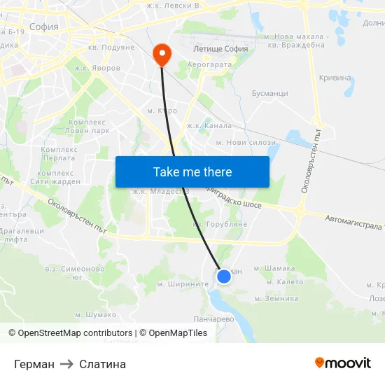 Герман to Слатина map