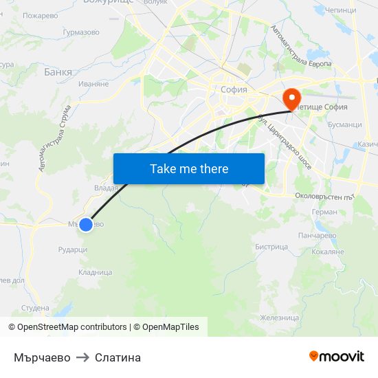 Мърчаево to Слатина map