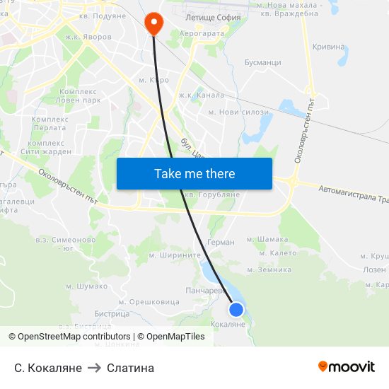 С. Кокаляне to Слатина map