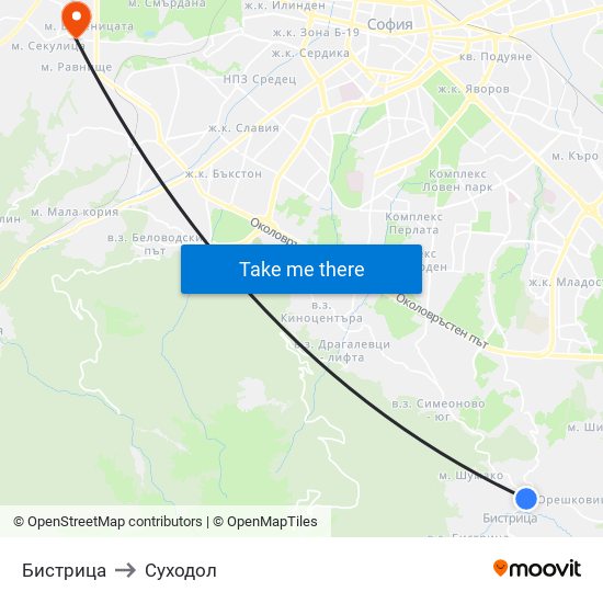 Бистрица to Суходол map