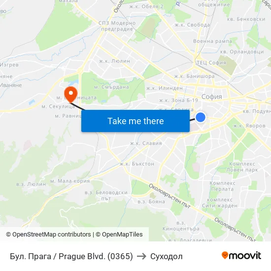 Бул. Прага / Prague Blvd. (0365) to Суходол map