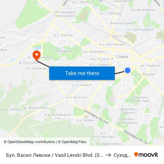 Бул. Васил Левски / Vasil Levski Blvd. (0299) to Суходол map