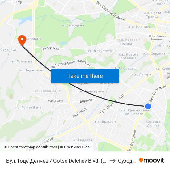 Бул. Гоце Делчев / Gotse Delchev Blvd. (0308) to Суходол map