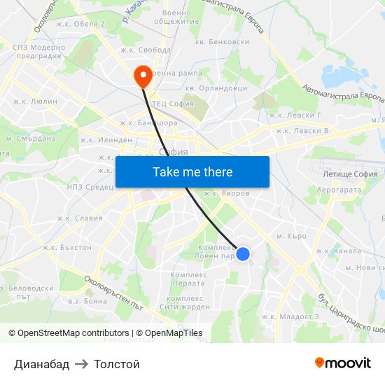 Дианабад to Толстой map