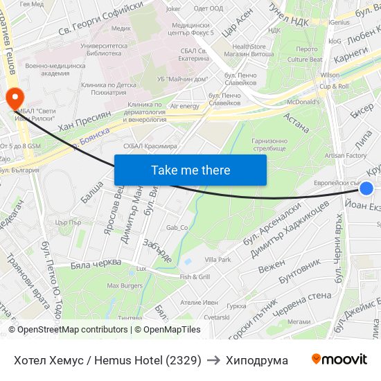 Хотел Хемус / Hemus Hotel (2329) to Хиподрума map