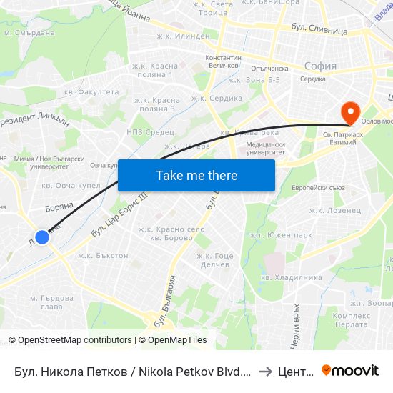 Бул. Никола Петков / Nikola Petkov Blvd. (0350) to Център map