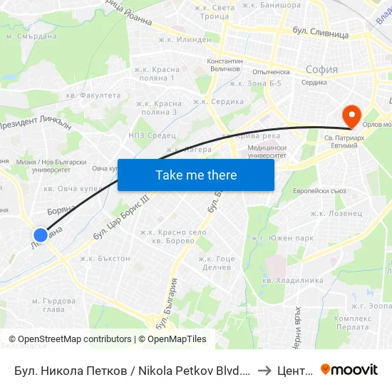 Бул. Никола Петков / Nikola Petkov Blvd. (0347) to Център map