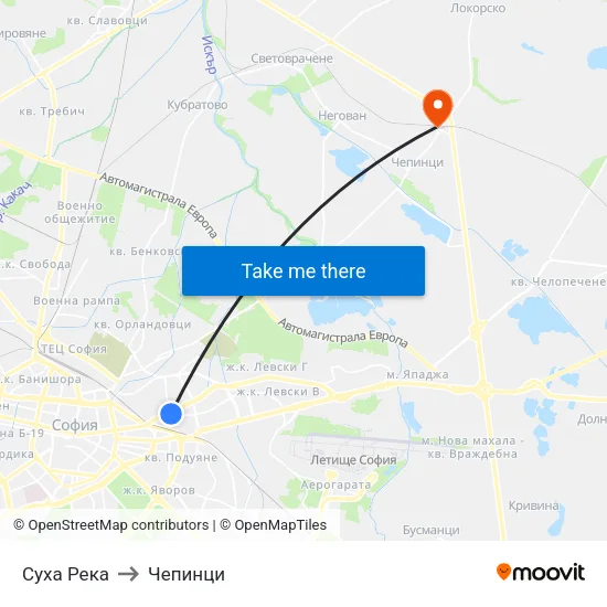 Суха Река to Чепинци map