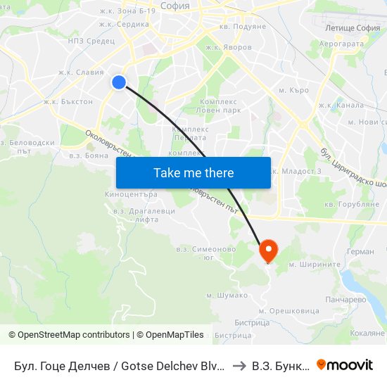 Бул. Гоце Делчев / Gotse Delchev Blvd. (0314) to В.З. Бункера map