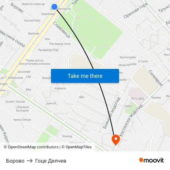 Борово to Гоце Делчев map