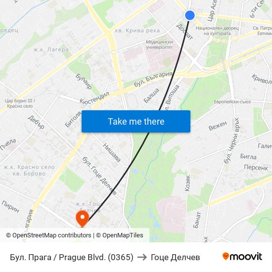 Бул. Прага / Prague Blvd. (0365) to Гоце Делчев map