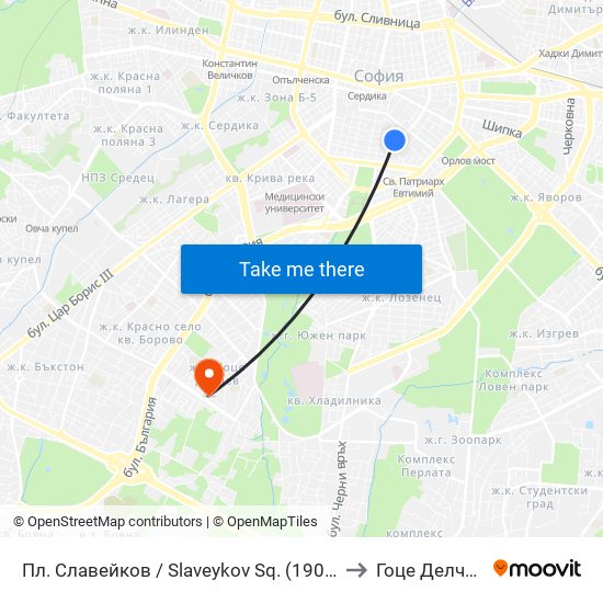 Пл. Славейков / Slaveykov Sq. (1908) to Гоце Делчев map