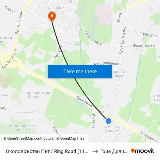 Околовръстен Път / Ring Road (1177) to Гоце Делчев map