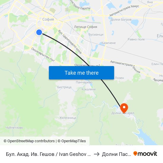 Бул. Акад. Ив. Гешов / Ivan Geshov Blvd. (2804) to Долни Пасарел map
