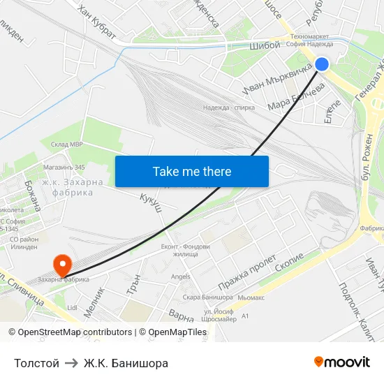 Толстой to Ж.К. Банишора map