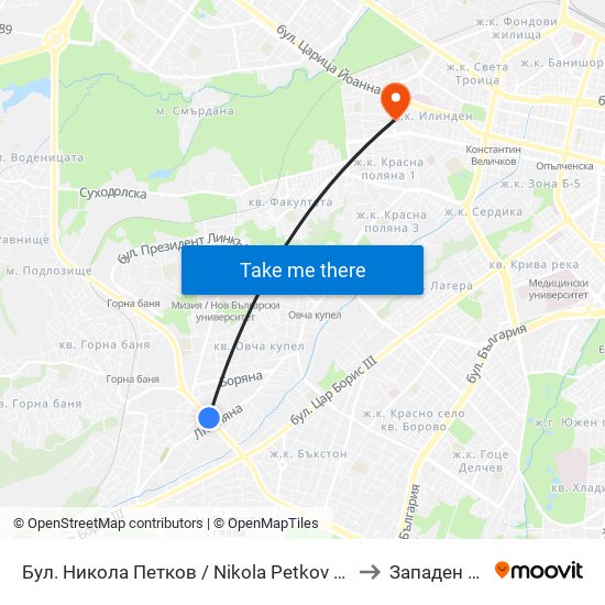 Бул. Никола Петков / Nikola Petkov Blvd. (0347) to Западен Парк map